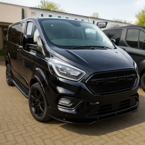 voorspoiler glans zwart Ford Transit Custom 2018 - 2023